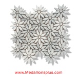 Daisy - Carrara & Thassos White Marble Polished Mosaic Tiles
