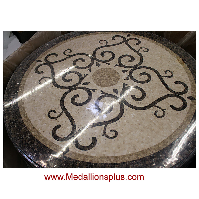 Bordeaux, 48" Polished Mosaic Floor Medallion