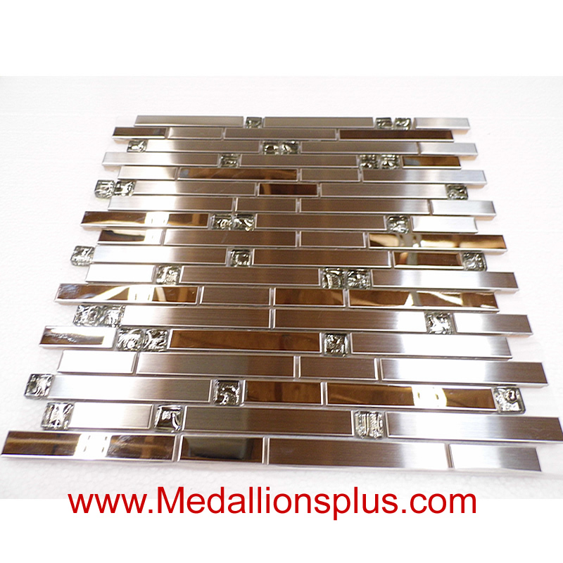 Stainless Steel And Gl Ice Backsplash Medallionsplus Stainless Steel And Gl Ice Backsplash
