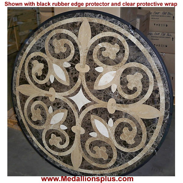 TUSCANY II, 36" Polished Stone Floor Medallion