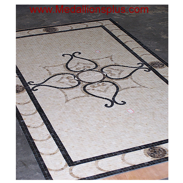 ELEGANTE, 72 x 42" Rectangular Polished Mosaic Floor Inlay