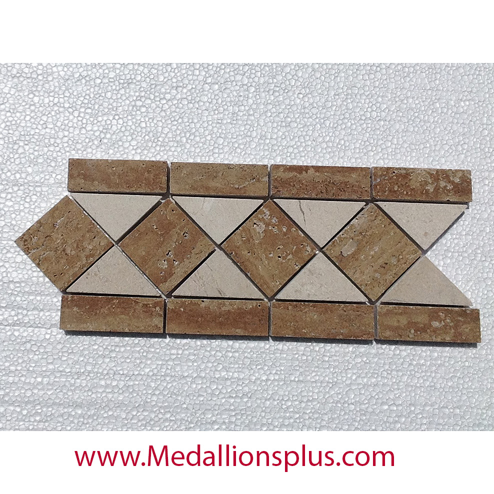 Travertine And Marble Large Polished Tile Border 5 X 12 Travertine And Marble Large Polished Tile Border 5