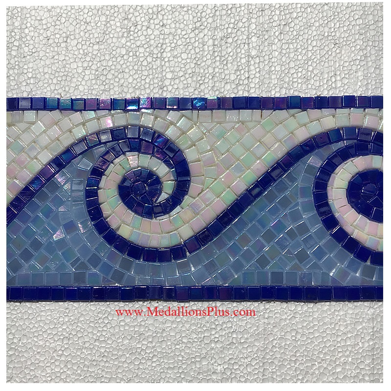 Shimmer, Iridescent Glass Mosaic Pool Tile Border Bundle, 40 linear feet