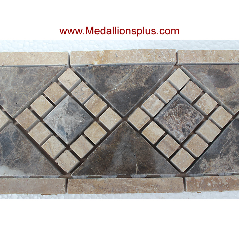 3D Dark Emperador Honed Tile Border 4" x 12"