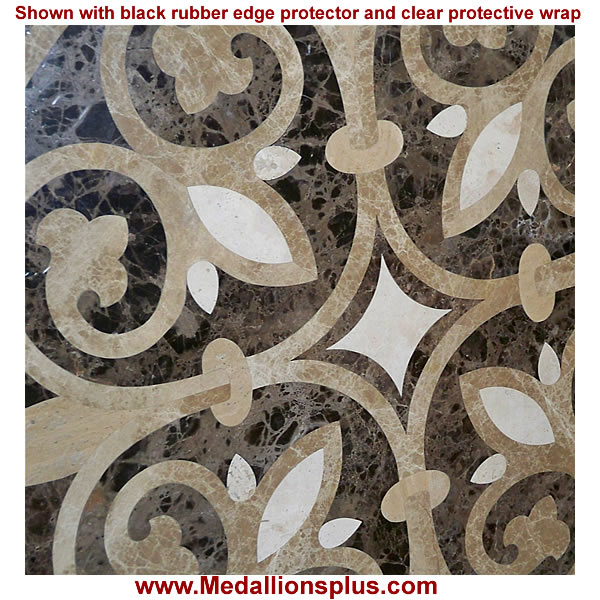TUSCANY II, 36" Polished Stone Floor Medallion