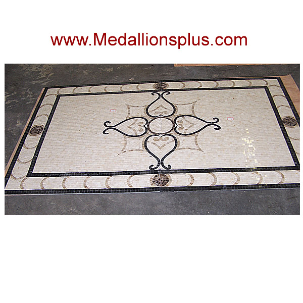 ELEGANTE, 72 x 42" Rectangular Polished Mosaic Floor Inlay