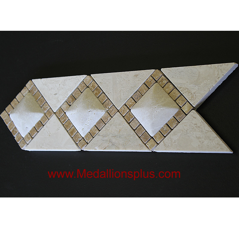 3d Light Marble Travertine Tile Border 4 X 12 Medallionsplus 3d Light Marble Travertine Tile Border 4 X 12