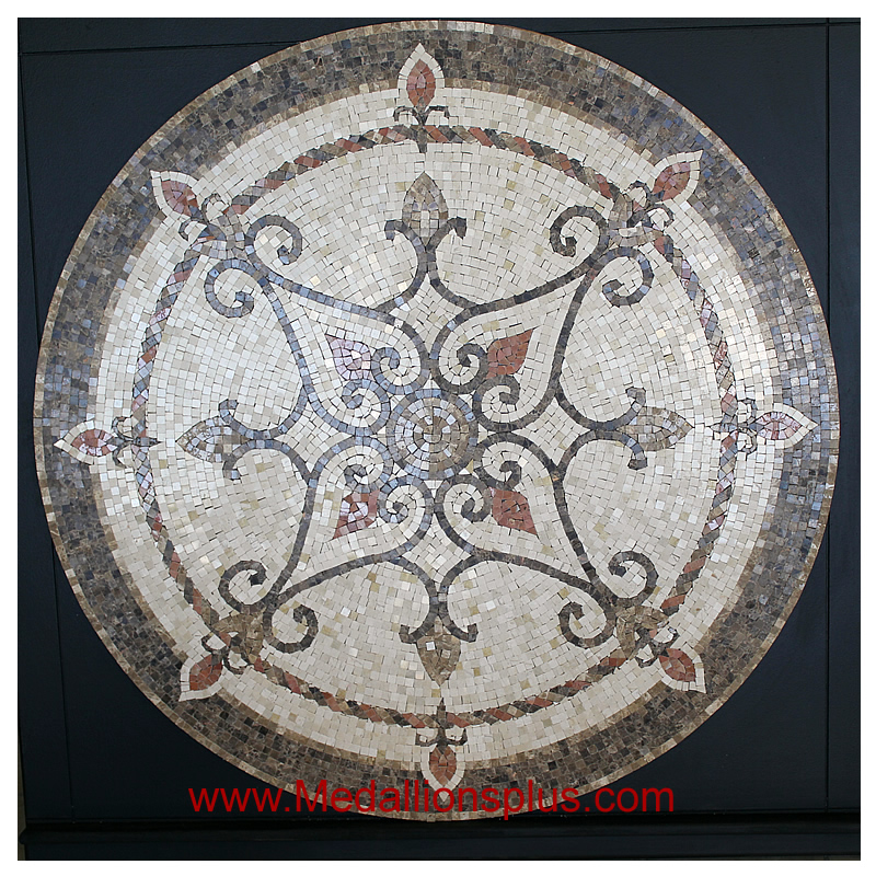 Majestic, 60" Polished Mosaic Floor Medallion
