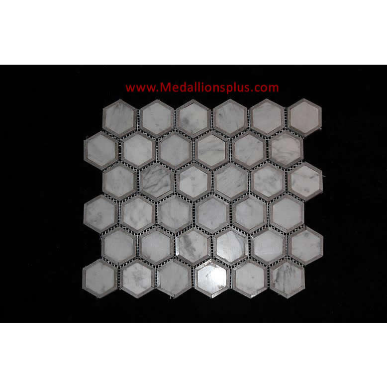 Carrera Marble Hexagon Polished Mosaic Tiles