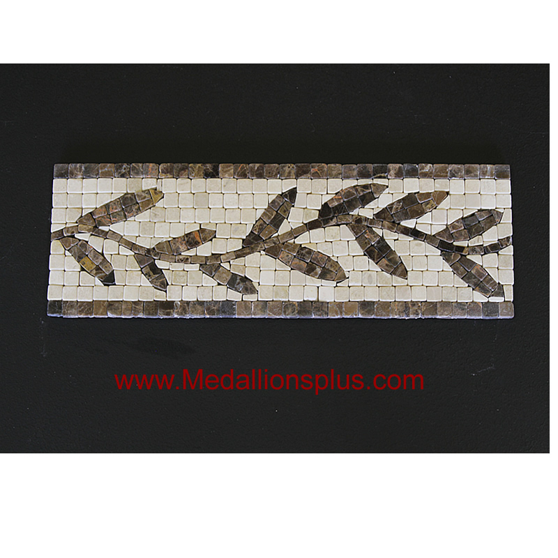 Ivy, Mosaic Tile Listello 4" x 12" - MedallionsPlus.com - Floor