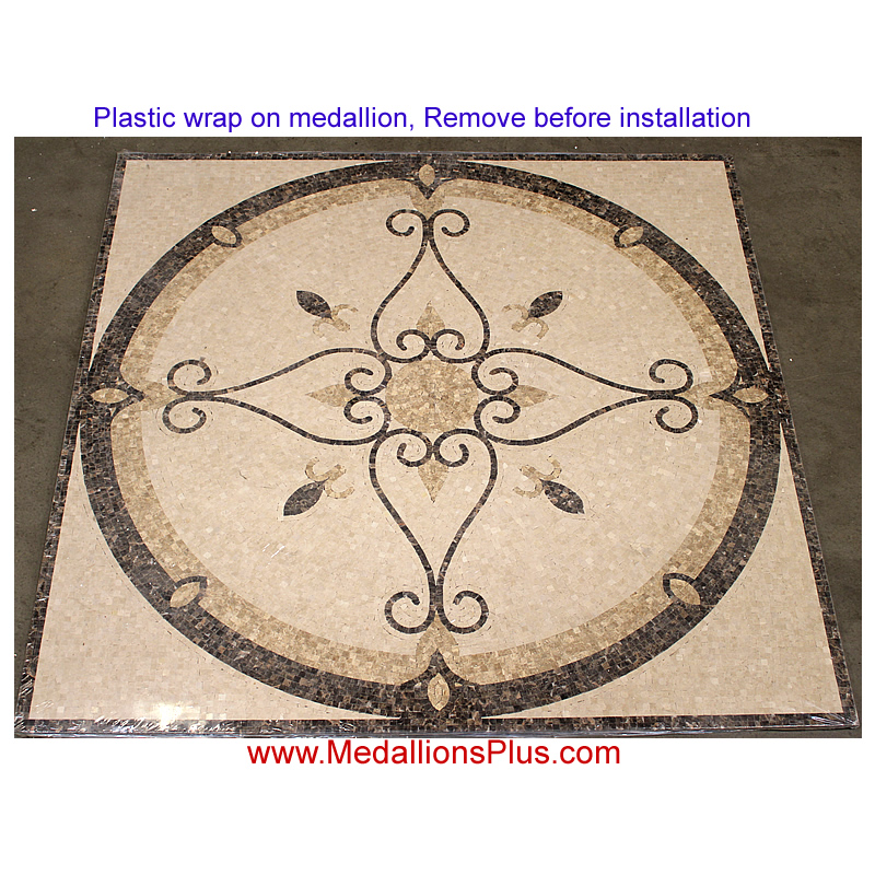 Medallions Plus Floor On Tile Mosaic Stone Elegante 24 Polished Square Mosaic Medallion