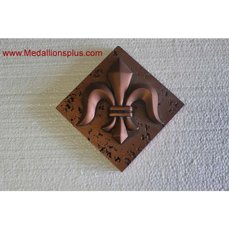 Fleur De Liz, Bronze Resin Accent Piece, 4" x 4"
