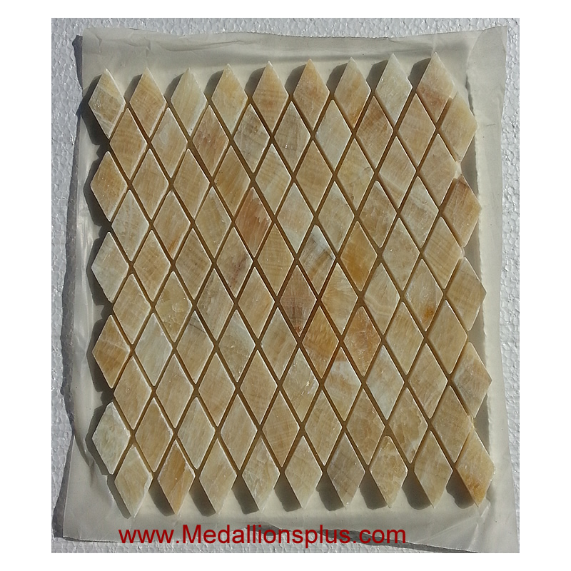 Honey Onyx Diamond Mosaic Medallionsplus Floor Medallions Honey Onyx Diamond Mosaic