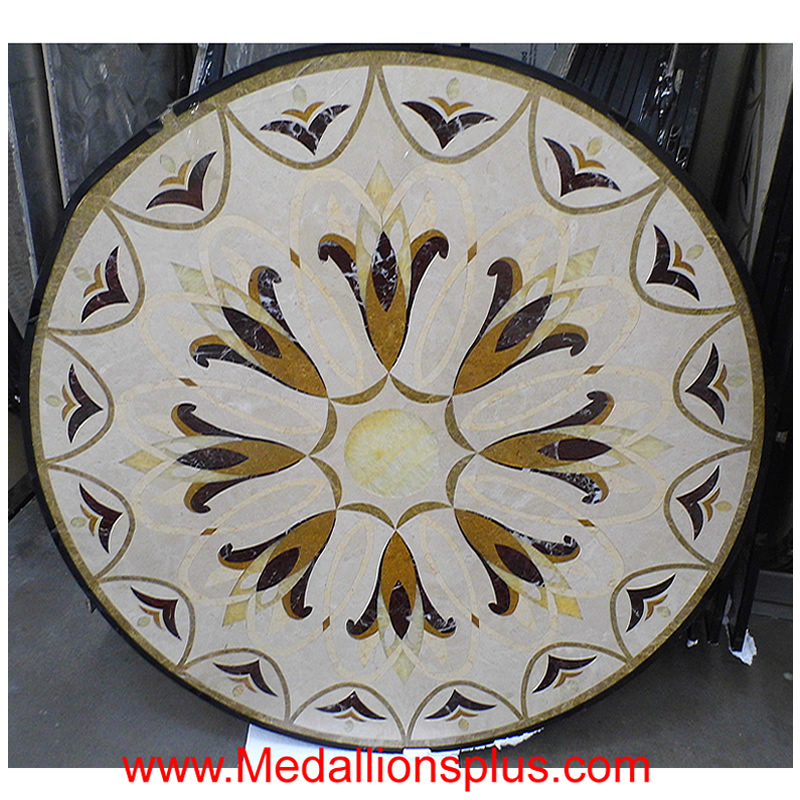 Lilee II, 48" Stone Floor Medallion - MedallionsPlus.com - Floor