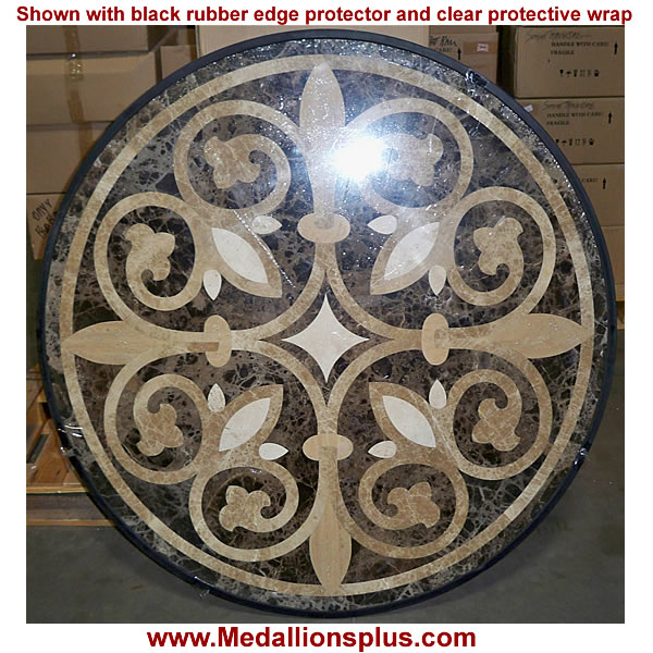 TUSCANY II, 36" Polished Stone Floor Medallion