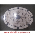 Audrey, 36" x 48" Oval Mosaic Floor Medallion, Polished
