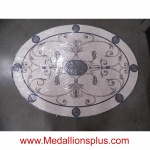 Audrey, 36" x 48" Oval Mosaic Floor Medallion, Nonpolished