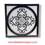 BORDEAUX CARRARA II, 36" Square Waterjet Stone Floor Inlay
