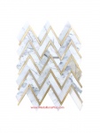 Calacatta Gold Marble & Yellow Gold Herringbone Chevron Polished Mosaics Tiles