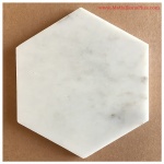 Carrara Marble Honed Hexagon Tiles, 6"