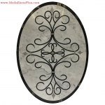 Carrara, 36" x 48" Oval Waterjet Cut Floor Medallion, Polished