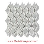 Oval Diamond - Carrara & Thassos White Marble Polished Mosaic Tiles