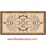 Merissa, 36" x 60" Rectangle Waterjet Cut Floor Medallion, Polished
