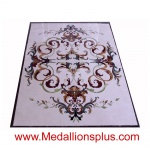 Annabelle, 48" x 72" Rectangle Waterjet Cut Floor Medallion, Polished