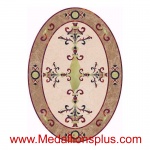 Hazel, 42" x 60" Oval Waterjet Cut Floor Medallion, Polished