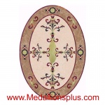 Hazel, 42" x 60" Oval Waterjet Cut Floor Medallion, Polished