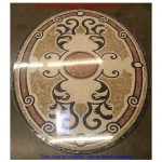 Monte Carlo, 36" x 48" Oval Mosaic Floor Medallion, Honed