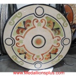 Inca II, Honed and Polished, 48" Stone Floor Medallion