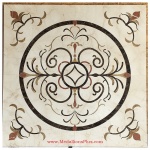 Joanie, 41 5/8" Square Waterjet Stone Floor Inlay