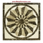 SUNBURST, 36" Square Waterjet Medallion