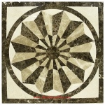 Eden, 48" Square Waterjet Stone Floor Inlay Polished