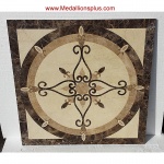ELEGANTE POLISHED AND HONED, 36" Square Stone Floor Inlay