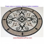 KRISTINE CARRARA, 48" Mosaic Floor Medallion - Honed
