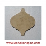 Beige Travertine - Arabesque Waterjet Cut Tile - Design 28