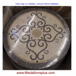 Bordeaux, 48" Honed Mosaic Floor Medallion