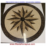 Star Light, 36" Polished Mosaic Floor Medallion