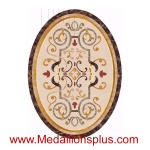 Merissa, 36" x 48" Oval Waterjet Cut Floor Medallion, Polished