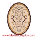 Merissa, 36" x 48" Oval Waterjet Cut Floor Medallion, Polished