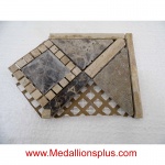 3D Dark Emperador Honed Corner- Tile Border 5" x 12"
