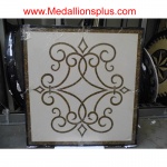 Iron Works Square 31 1/2"Porcelian Stone Floor Inlay