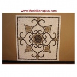 Madrid, 36" Square Mosaic Medallion - Tumbled