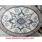 Kristine II, 36" x 48" Oval Mosaic Floor Medallion, nonPolished