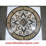 KRISTINE II, 48" Polished Mosaic Floor Medallion