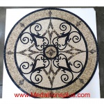 KRISTINE II, 48" Mosaic Floor Medallion - Honed