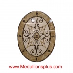 Kristine, 48" x 78" Oval Waterjet Cut Floor Medallion, Polished