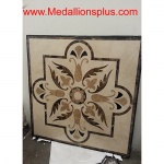 Leaves II, 48" Waterjet Stone Floor Inlay